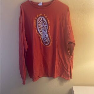 Orange Long Sleeve Graphic Tee